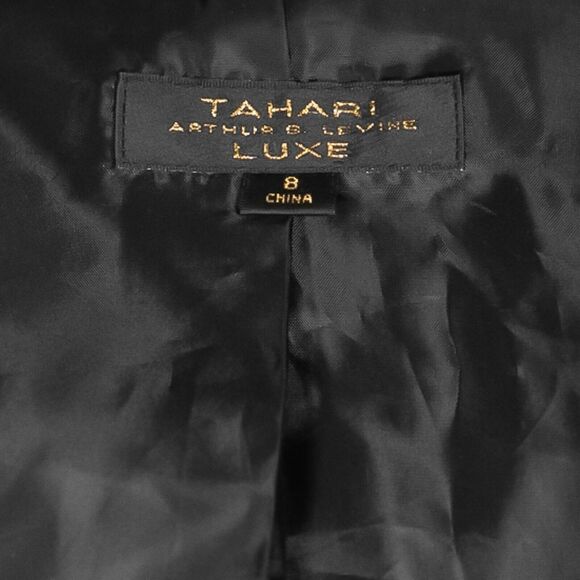 Tahari ASL Luxe Women's Blazer Black Floral Embroidered Rhinestone Blazer Size 8 - Picture 3 of 9